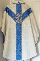 Marian Gothic Chasuble traditional, silk damask GL004